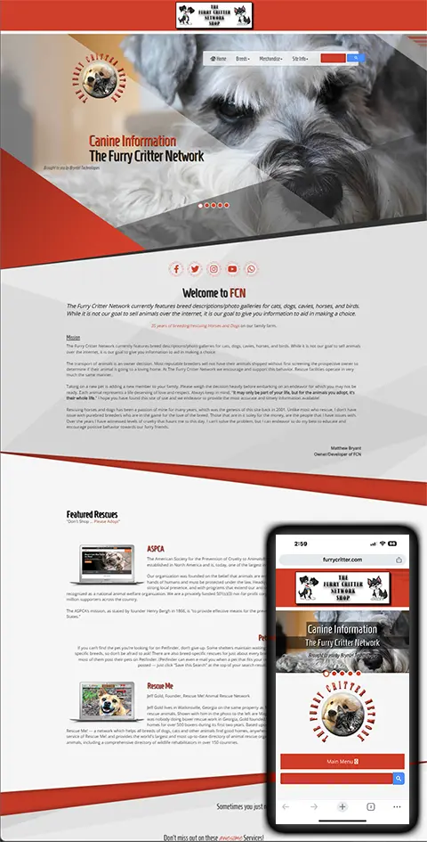 Furry Critter Network - Pet reference library with 14,000+ pages